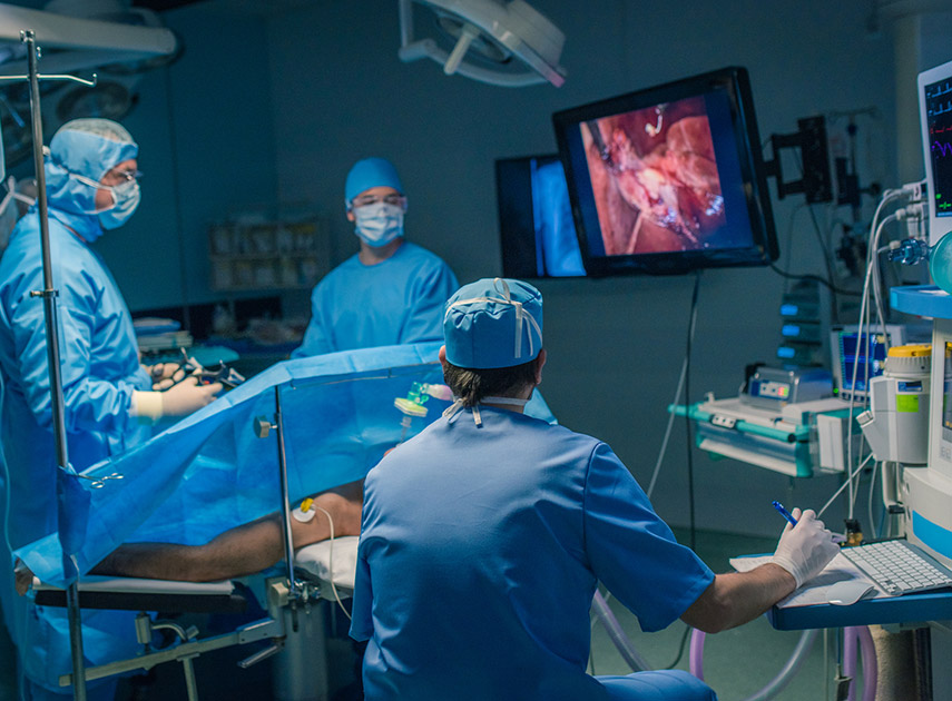 Surgeons-performing-arthroscopic-foot-surgery